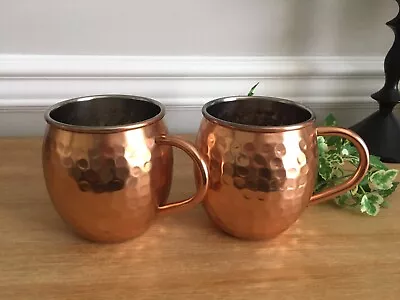 Buy Set Of 2 Pottery Barn Hammered Copper Moscow Mule Mugs Cups • 11.16£