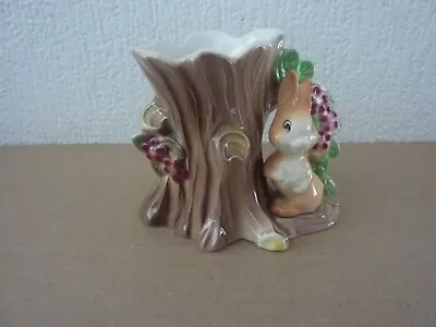 Buy Vintage Royal Fauna Hornsea Pottery Rabbit Tree Stump Trunk Small Vase • 2.99£