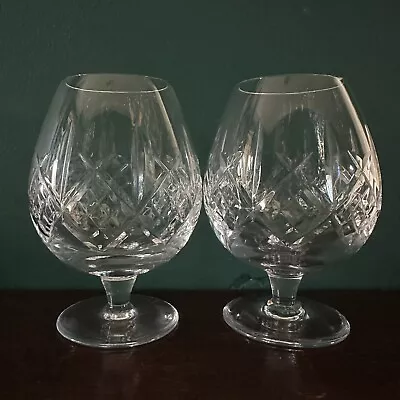 Buy 2 Webb Corbett Cut Glass Brandy Glasses Spirit Liquor Lead Crystal 11.7 Cm • 12£