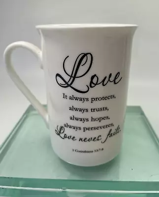 Buy Kent Pottery Mug Bible Verse 1 Corinthians 13:7-8 LOVE Never Fails Cup C87 • 12.13£