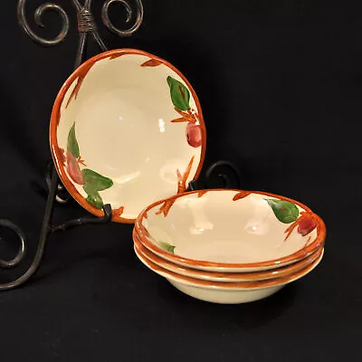 Buy Franciscan Apple 4 Bowls Coupe Cereal Hand Painted Red Green Brown UK 1985-2003 • 52.17£