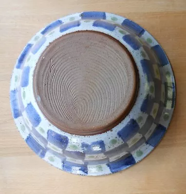 Buy Jennie Gilbert Signed Studio Pottery Chequer-Board Large 25cm Diameter Bowl • 40£