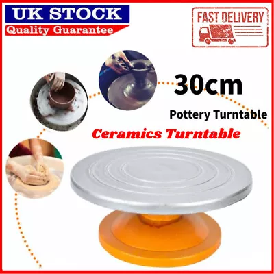 Buy Round Pottery Turntable Pottery Banding Wheel Carving Clay Manual Turntable 30cm • 15.88£