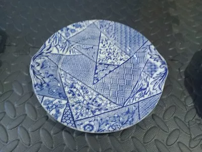 Buy Staffordshire Plate Eared Blue And White Transfer Geometric Design Antique  • 5.99£