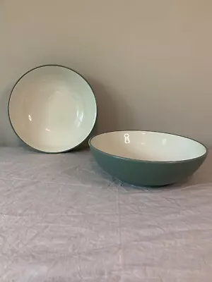 Buy 2 Piece Set Noritake Colorwave Green 9 1/2” Round Pasta Serving Bowls #8485 • 23.29£