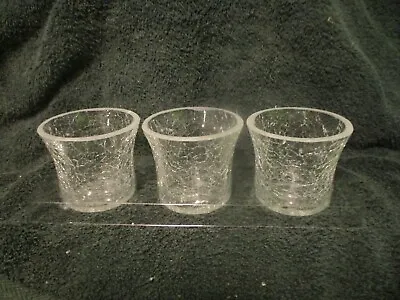 Buy Set Of 3 Clear Cracked Glass Festive Candle Holders 2.25  Tall • 18.59£