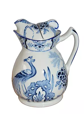 Buy Bursley Ware Yuan Pot Jug Teapot Lidded Cream Blue Cosy 1930s 1/2  0.5 Pint • 25£