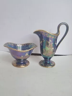 Buy Crown Devon Lustrine Fieldings 'Royal George' Galleon Cream Jug & Sugar Bowl • 30£