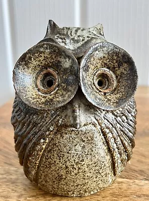 Buy Hand Made Studio Pottery Rustic Brown Heavy Stoneware Owl Bird Figure 3.5” • 10.95£