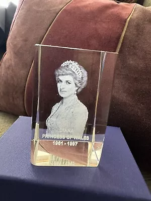 Buy Princess Diana 3D Laser Etched Cut Glass Crystal Paperweight • 15£