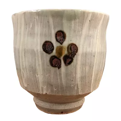 Buy Japanese Mashiko Hamada Gama Studio Pottery Tea Cup Yunomi Flowers Japan • 93.18£