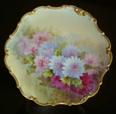 Buy Antique Limoges Flambeau Hand Painted Signed Floral Plate, Flowers & Gold, 10  • 73.75£
