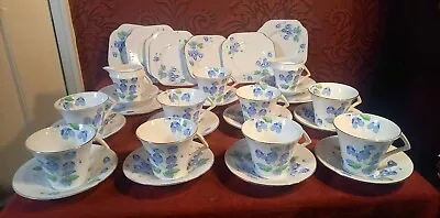 Buy 31 Pcs Art Deco English Fine Bone China Colclough Tea Coffee Set For 9 - Violet • 34.99£
