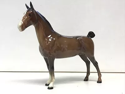 Buy Beswick Hackney Horse 1361 Dark Brown Black Glazed Porcelain 19cm • 15£