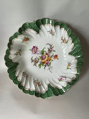 Buy Antique Dresden Plate China / Porcelain Fluted Dish 24.5cm Diameter C. 1880-1900 • 251£