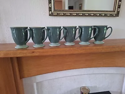 Buy Vintage Green Denby Mugs X 6 • 40£