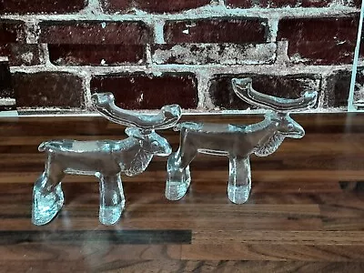 Buy (08) Set Of Two Kosta Boda Glass Reindeer From The 1970's Zoo Collection • 19.99£