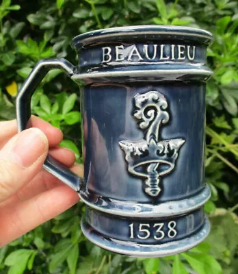 Buy Superb Vintage Holkham Pottery Beaulieu Abbey Blue Glaze Mug Tankard • 10£
