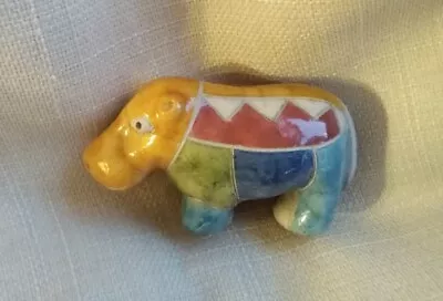 Buy South African Raku Studio Pottery Miniature Hippopotamus Hippo Figurine  • 18£
