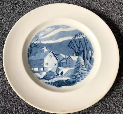 Buy Adams China  The RED BARN  Collector Plate By Dale Nichols Blue & White December • 8.50£