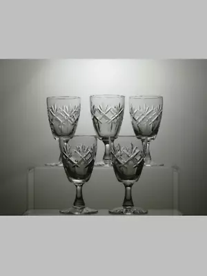 Buy Webb Corbett Crystal  Prince Charles  Cut Set Of 5 Sherry Glasses 3 7/8  - 24D • 24.99£