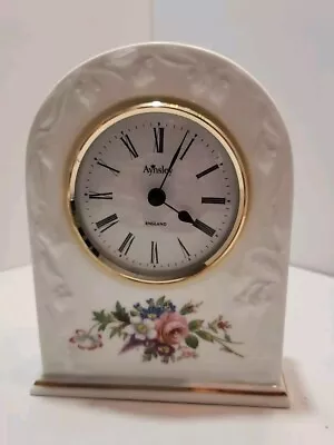 Buy Vintage Aynsley Howard Sprays Bone China Floral Clock Made In England - Works • 23.66£