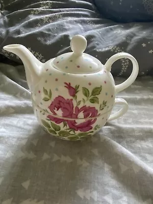 Buy Laura Ashley Tea For One Teapot And Cup Rose Floral Design BNWOL • 14.99£