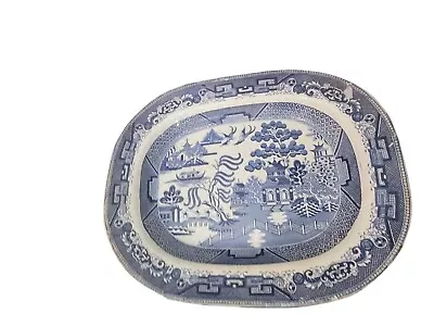 Buy Willow Pattern Large Stone Ware Blue And White Charger Platter Serving Dish • 94.75£