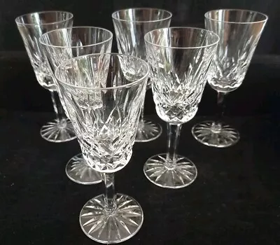 Buy Six WATERFORD Irish Crystal Lismore Cut Glass ~Water Liqueur Wine Stem Glass Set • 125£