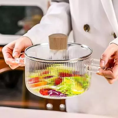 Buy Glass Cooking Pot With Lid, Heat Resistant Borosilicate Glass Cookwar Prof • 12.04£