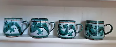 Buy X4 TINTAGEL POTTERY CORNWALL DRAGON MUGS CUPS 8cms Art Pottery Vintage 1970s • 39.99£