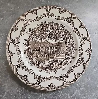 Buy 1 X ENGLISH IRONSTONE TABLEWARE Plate Chatsworth House, Derbyshire Brown Print • 8.50£