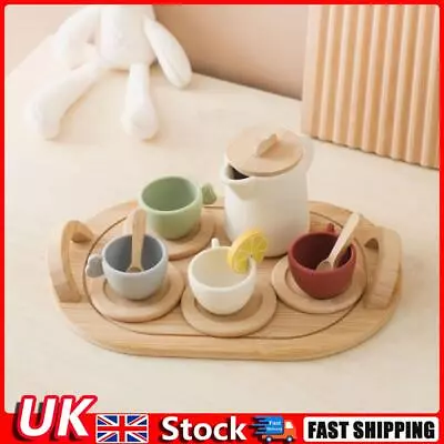Buy 9pcs/10pcs Pretend Play Tea Set Role Play Wooden Tea Set For Kids (10pcs) UK • 16.89£