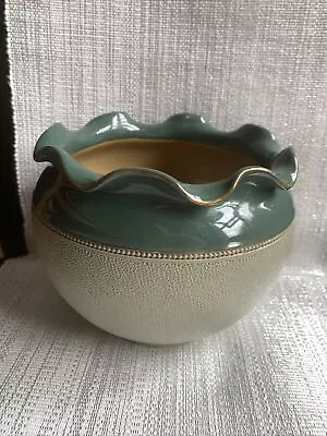 Buy Lovatts Langley Ware Leadless Glaze Wavy Edge Green Planter • 10£