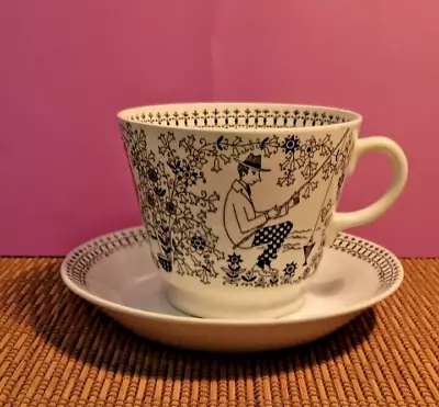 Buy Arabia Finland, Emilia, Extra Large Cup And Saucer, Raija Uosikkinen. • 131.54£