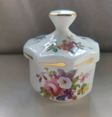 Buy Hammersleys Fine Bone China Small Ocatagonal Lidded Trinket Pot Floral Design • 2.99£
