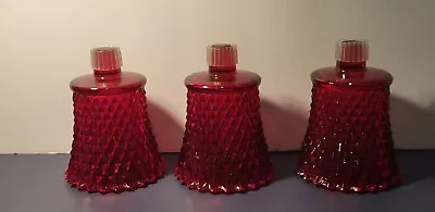 Buy Vintage Home Interiors Red Diamond Votive Cup Ruby Flashed Peg Style Lot Of 3 • 16.77£