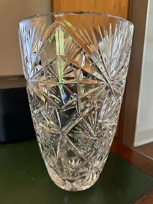 Buy Vintage Quality Cut Glass Crystal 9.5  VASE Excellent Condition • 9.99£