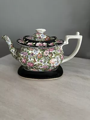 Buy Chintz Crown Ducal Teapot Roseland Antique Flowers Birds Antique 1920’s • 163.09£