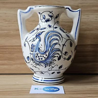Buy Outerio Agueda Vase Rooster Blue & White Ceramic Hand Painted Portugal Design  • 12.99£