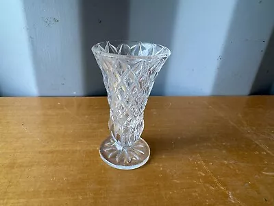 Buy Vintage Clear Cut Glass Vase • 4.99£