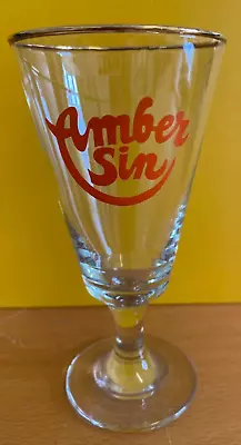 Buy Vintage Amber Sin Stem Drinking Glasses - Good Condition 1960s • 4£