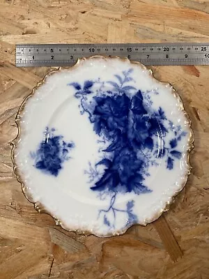 Buy Antique Flow Blue Plate 1880s Botanical Adderley Pottery Victorian BEAUTIFUL • 40£