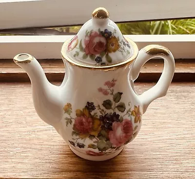 Buy Vintage Fenton Fine Bone China Pink Rose Floral Miniature Mini Teapot • 15.99£