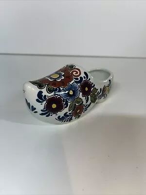 Buy Delft Blue Pottery Hand Painted Floral Clog Shoe, Made In Holland, SIGNED, 4.5” • 27.96£
