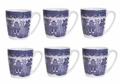 Buy Set Of Six Churchill China Blue Willow Acorn Coffee Tea  Mug China Gift 220 Ml   • 41.80£