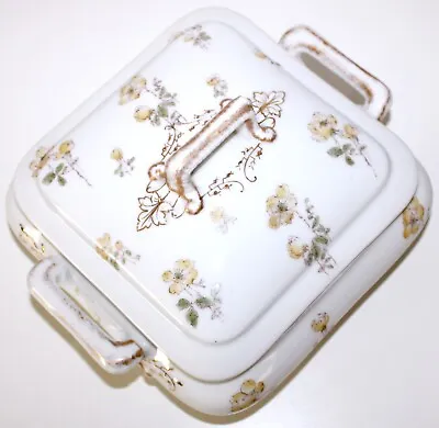 Buy Antique Haviland Limoges CFH GDM Casserole W Lid Yellow Flowers Gold Trim • 41.94£