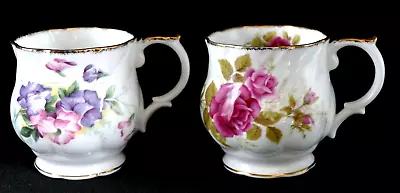 Buy Crownford Queen’s Fine Bone China Cups X 2 - Sweetpea And Pink Rose • 8.99£
