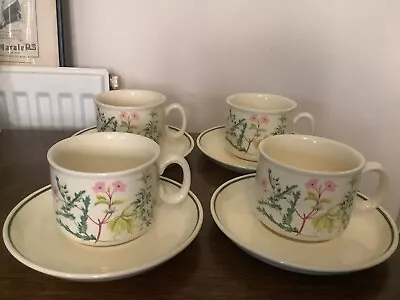 Buy RARE Vintage Set Of 4 J & G Meakin Trend Herbs Cups & Saucer Set • 14.99£