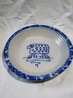 Buy Eldreth Pottery Stoneware Cobalt Blue Salt Glaze 2001 Sheep 8 Inch Pie Plate • 23.29£